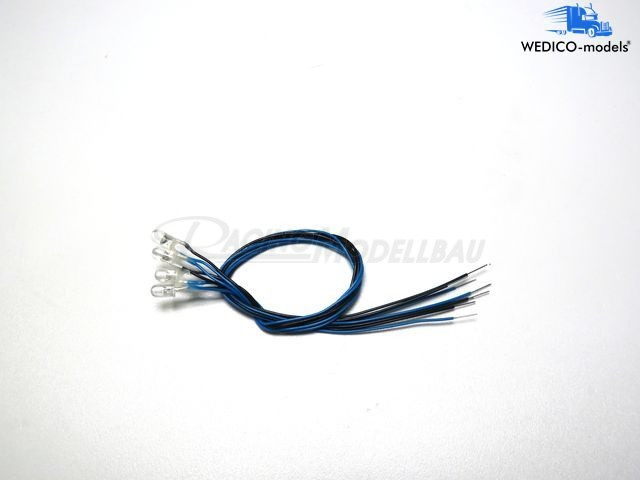 4x LED 6V weiss superhell 8000mcd 3mm