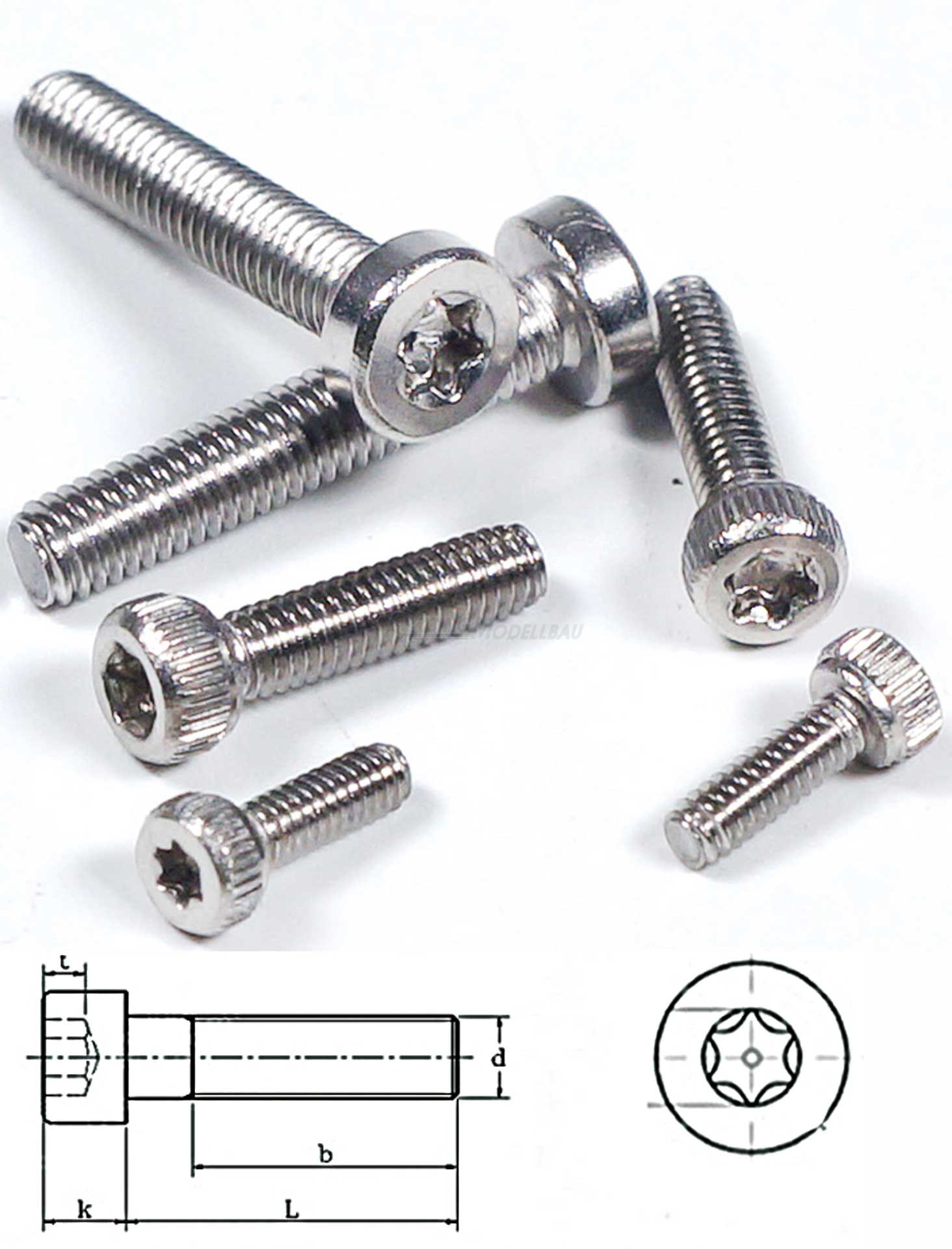 Zylinderkopfschrauben TX M2,0x6mm 30 Stück