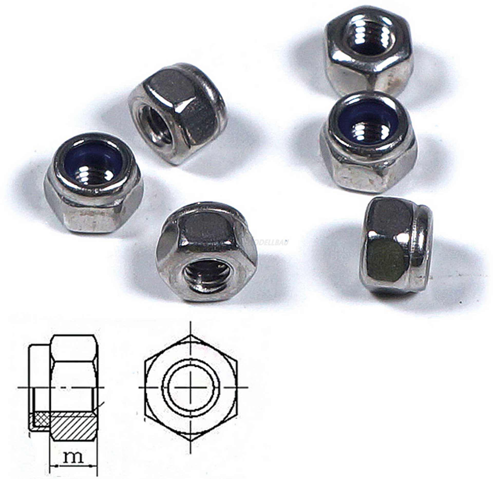 Stoppmuttern M2.5 Edelstahl 30 Stück