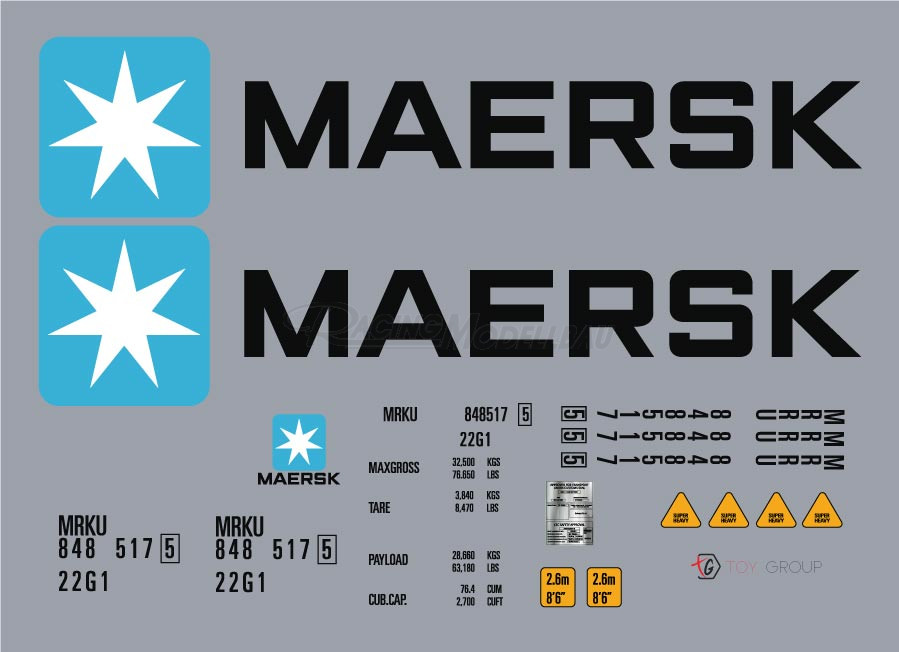 Maersk Waterslide-Decal 1/14